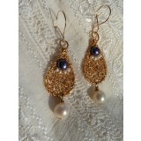 B125. Cercei crosetati Marmaris, tortite GoldFilled, Lux, Nunta, Ziua ta, Love