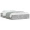 Cadru de pat cu sertare, gri beton, 135x190 cm, lemn prelucrat