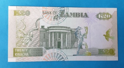 20 Kwacha anul 1992 Bancnota veche Africa - Zambia - stare foarte buna UNC foto