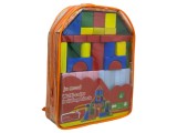 Cuburi din Lemn Educative pentru Copii 3+ Ani, Dimensiuni 20x5.5x24 cm, Joc de Construcție Colorat
