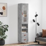 Cumpara ieftin Dulap &icirc;nalt, gri beton, 34,5x34x180 cm, lemn prelucrat