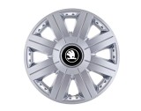 Set 4 Capace Roti Autohelix MSA&reg; potrivite jantelor de 16 inch, pentru Skoda Alb Negru model Cosmos Gray