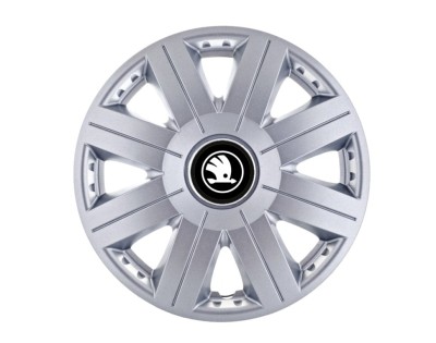 Set 4 Capace Roti Autohelix MSA&amp;reg; potrivite jantelor de 16 inch, pentru Skoda Alb Negru model Cosmos Gray foto