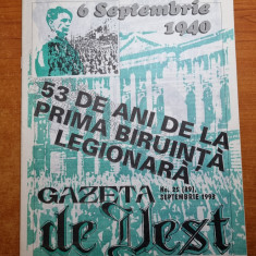 gazeta de vest septembrie 1993-53 ani de la prima biruinta legionara,horia sima