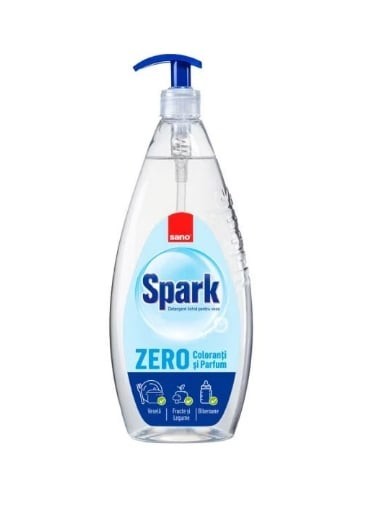 Detergent vase cu pompita Sano Spark Zero coloranti si parfum, 1l