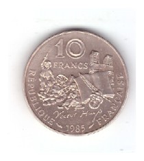 Moneda Franta 10 francs/franci 1985 Victor Hugo, stare foarte buna, curata