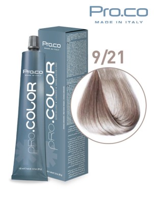 Vopsea de par profesionala PRO.COLOR 100 ml - Pro.Co - 9/21 BLOND SUPER DESCHIS IRISE CENUSIU foto
