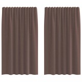 Cumpara ieftin Perdele Voile cu tabla 2 buc Maro