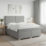Cumpara ieftin Pat boxspring cu saltea Gri deschis 160 x 200 cm Tesatura