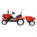 Tractor electric cu remorca, si baterie pentru copii, jucarie 3-6 ani Hello Baby
