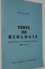 Teste de biologie pentru clasa a XI -a Monica Pop Anghel