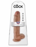 Dildo Clasic Cu Ventuza King Cock, Bronz, 27.9 cm