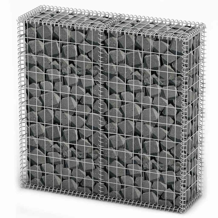 Cos gabion cu capace, sarma galvanizata, 100 x 100 x 30 cm