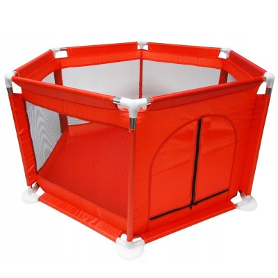 Tarc loc de joaca pentru copii sau bebe, material textil, rosu, 130x60cm foto