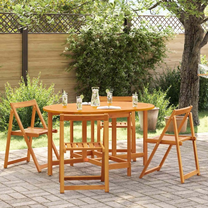 Masă de grădină pliabilă tip fluture , 110x60x72 cm, din lemn solid de acacia, ovală