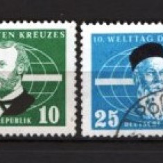 GERMANIA (DDR) 1957 – CRUCEA ROSIE. HENRY DUNANT. SERIE STAMPILATA, F148