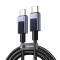 CABLU alimentare si date Ugreen, &quot;L513&quot;, Fast Charging Data Cable pt. smartphone, USB Type-C la USB Type-C 240W, 1m, gri &quot;45067&quot; (timbru verde 0.08 le