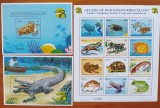 PALAU-&#039;FAUNA-Marina-in pericol&#039;&#039;- Bloc de 12valori+2 Colite-MNH LUX-NESTAMPIL.-VEZI SCAN