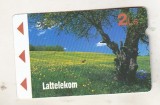 bnk card Cartele telefonice - Letonia - cartele Alcatel - Countryside. Meadow and tree - Col:LV-LTK-M001