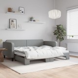 Cumpara ieftin Pat de zi cu extensie, gri deschis, 90x190 cm, textil