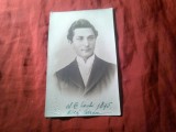 Fotografie tip Carte Postala 1895 la Studio Foto Bucuresti T,Saraschi - Tanar Licean