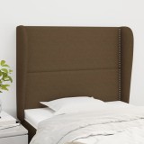 VidaXL Tăblie de pat cu aripioare maro &icirc;nchis 93x23x118/128 cm textil