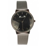 Ceas Dama Elegant, cu Bratara Metalica, Latime 1.5 cm, Matteo Ferari, Argintiu, Cadran Negru - MF88006NSILVER