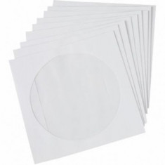 Set plicuri CD/DVD 124mm x 124mm alb, autoadeziv, 100 bucati foto
