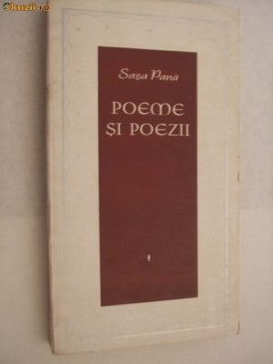 SASA PANA - POEME SI POEZII - 1965 1966, 250 p.; tirej: 3090 ex. foto
