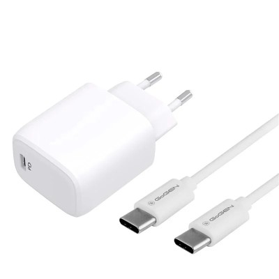 Incarcator de retea GoGEN ACHPD 120, 20W/3A, cablu USB-C/USB-C, 1 metru, alb foto