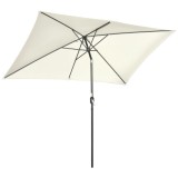 Outsunny Umbrelă de Grădină Mare, Aluminiu și Poliester, 195x295x240cm, Alb Crem și Negru | Aosom Romania
