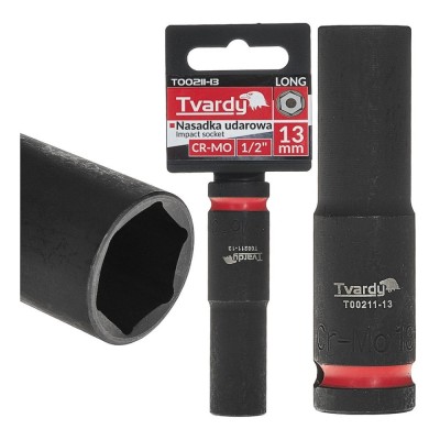 Cheie tubulara de impact lunga in 6 puncte 1 / 2&amp;quot;, 13 mm, Cr-Mo, Tvardy T00211-13 foto