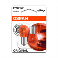 Set becuri auto Osram, 21 W, soclu PY21W, 2 bucati foto