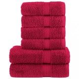 Cumpara ieftin Set de prosoape premium SOLUND, 6 piese, roșu, 600 g/m&sup2;