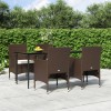 VidaXL Set de servit masa pentru grădină, 5 piese, maro și negru 3156628