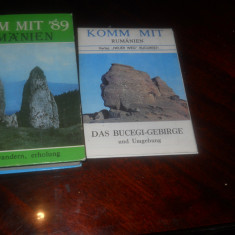 Ghid turistic Romania 1989 si Muntii Bucegi cu harta -NOI- in limba germana