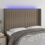 Gossi tablie de pat cu led, gri taupe, 147x16x118/128 cm, textil