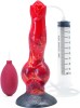 Dildo Ejaculare Wolverine Rosu 21cm, Silicon Lichid + Seringa &amp; Pompa - Realist, Sex Shop