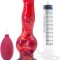 Dildo cu Ejaculare Wolverine Cock, Silicon Lichid, Rosu, 21 cm