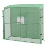 Outsunny Sera Inclinata Portabila 200x80x200cm cu 2 Usi Rulante Fereastra Plasa Verde | Aosom Romania