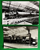 Lot 2 vederi feroviare British Railway trenulețe, fotografii, litografii, post card, cărți poștale HO locomotive cu aburi, Darlington, vagon 1895 L8
