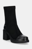 GOE botine femei, culoarea negru, cu toc drept, OO2N4151 BLACK