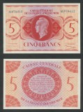 French Equatorial Africa █ bancnota █ 5 Francs █ 1944 █ P-15b █ UNC necirculata