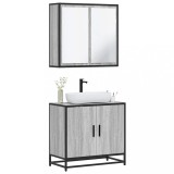 VidaXL Set mobilier de baie, 2 piese, gri sonoma, lemn prelucrat