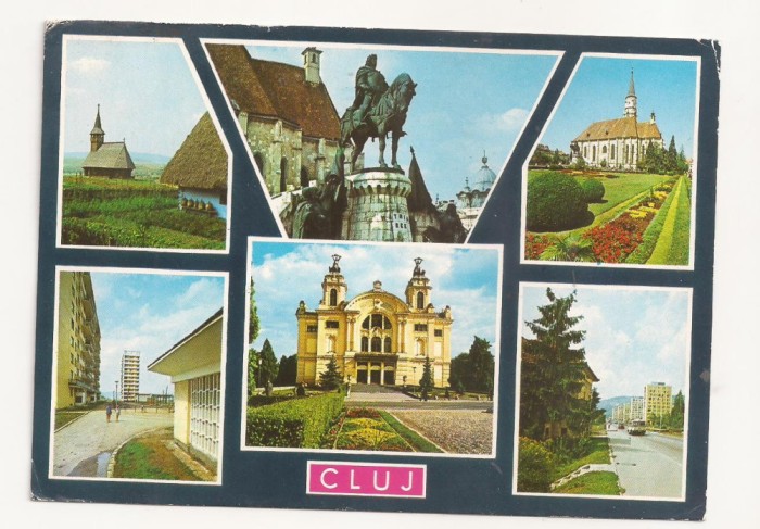 RF6 -Carte Postala- Cluj-Napoca, Teatrul National, circulata 1976