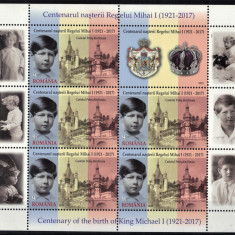 ROMANIA 2021 - Centenarul nasterii Regelui Mihai I / set complet - minicoli MNH