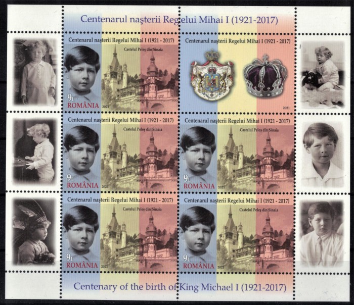 ROMANIA 2021 - Centenarul nasterii Regelui Mihai I / set complet - minicoli MNH