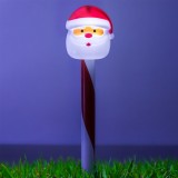 Felinar Solar Crăciun, Moș Crăciun/Om de Zapadă, Alb/Roșu, Plastic, 36cm, Oem