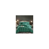 Cumpara ieftin Lenjerie de Pat Dublu Cu Elastic - 100% Bumbac Damasc 6 Piese-JO173 Verde