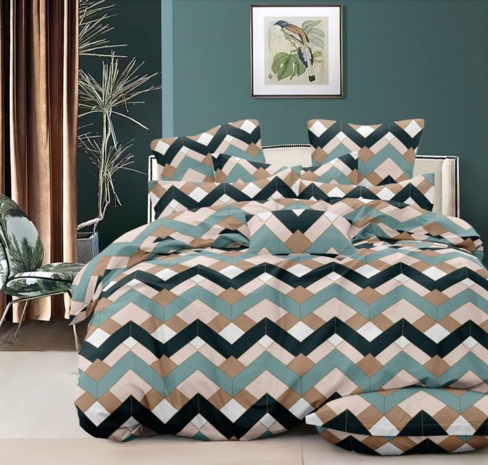 Set lenjerie pat dublu lux din microsatin Bari